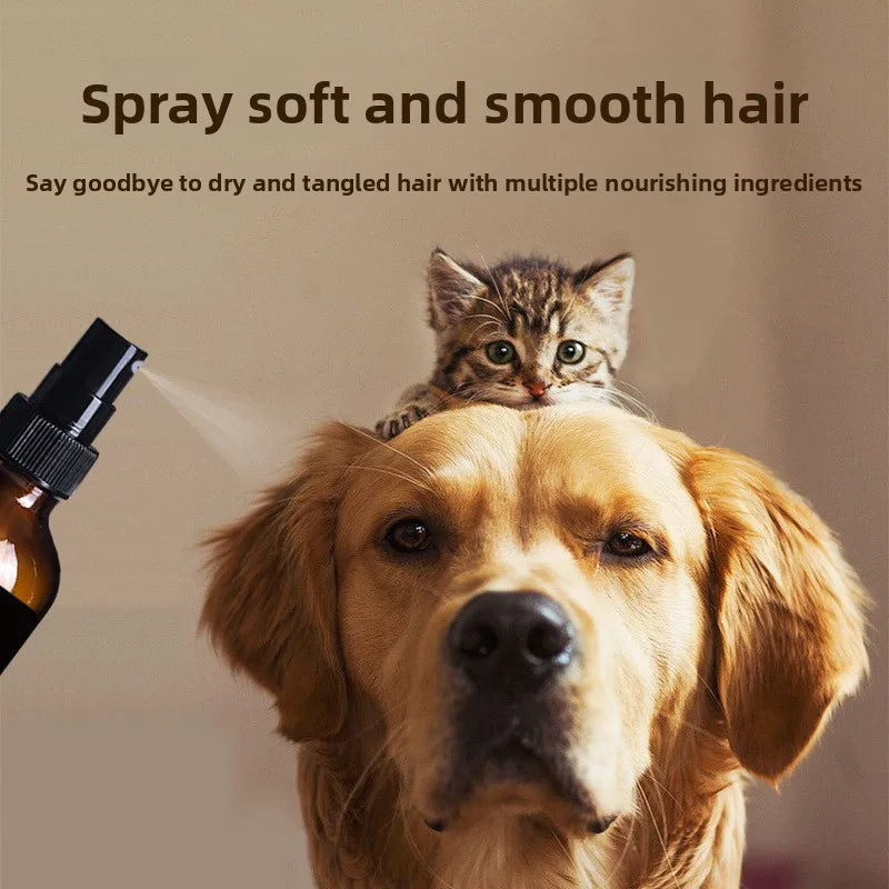 Pet Hair Care Spray Anti-Static Shiny No-Wash Detangling Essential Oil Deodorizing