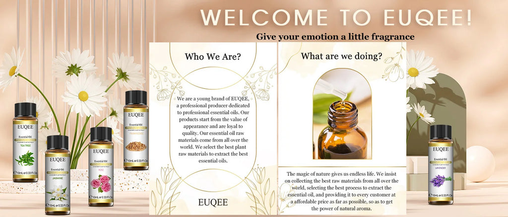 EUQEE 10ml Palo Santo Plant Essential Oil with Dropper Blue Tansy Cardamom Wintergreen Fennel Lavender  Vanilla Oil For Diffuser