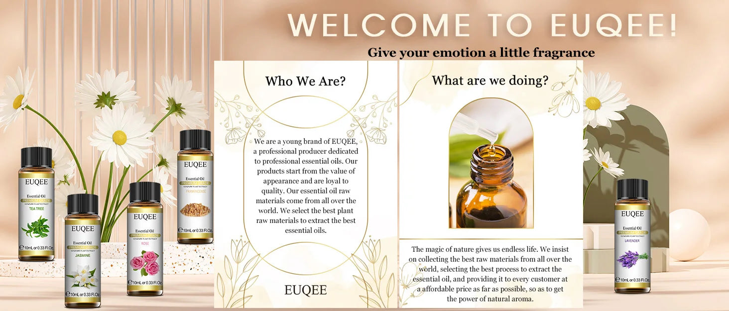 EUQEE 10ml Palo Santo Plant Essential Oil with Dropper Blue Tansy Cardamom Wintergreen Fennel Lavender  Vanilla Oil For Diffuser