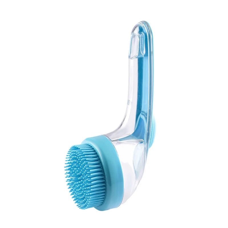 Pet Bath Brush with Shampoo Dispenser for Dogs & Cats, Ergonomic Handle, Gentle Massage Grooming Tool, Easy to Use, Essential Do