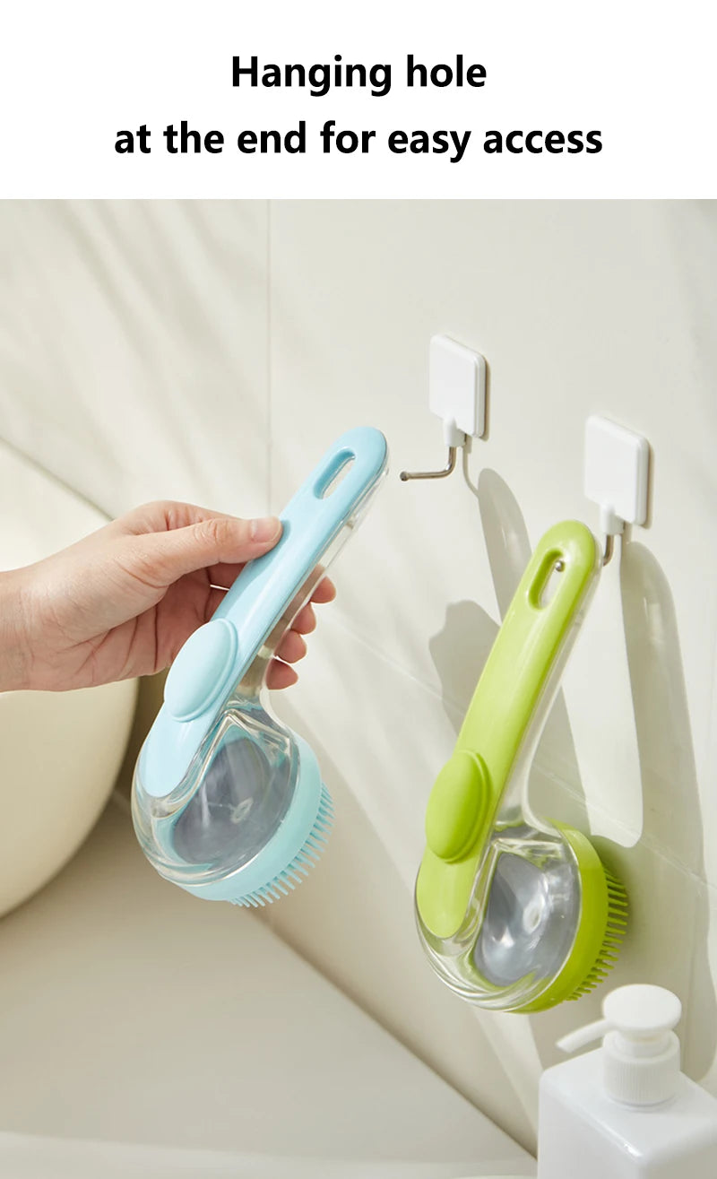 Pet Bath Brush with Shampoo Dispenser for Dogs & Cats, Ergonomic Handle, Gentle Massage Grooming Tool, Easy to Use, Essential Do