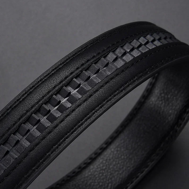 Men's Automatic Click Belt - Luxury Designer PU Leather with Alloy Buckle for Jeans & Business Wear