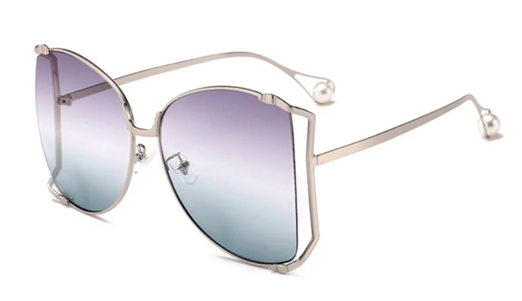 45476 Oversize Square Sunglasses Women Metal Frame Fashion Luxury Hollow Frame Brand Sunglasses Female Gradient Shades