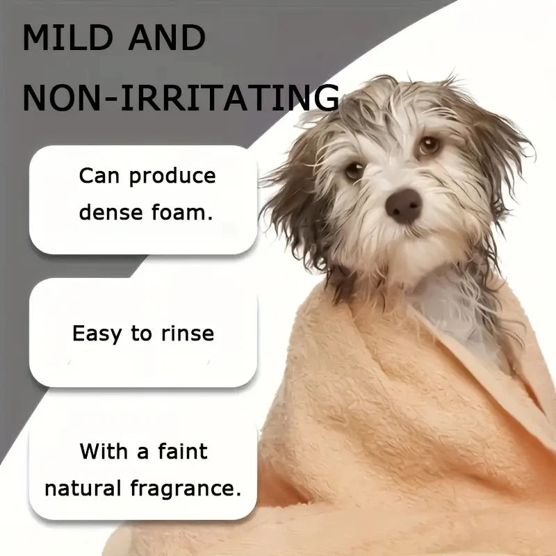Pet Shampoo; Cleans Hair, Removes Odors, Makes Hair Soft and Not Dull, Has a Long-Lasting Fragrance, Is Specifically Designed for Pets, Suitable for Bathing Dogs and Cats