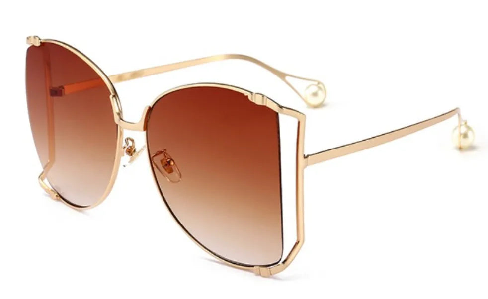 45476 Oversize Square Sunglasses Women Metal Frame Fashion Luxury Hollow Frame Brand Sunglasses Female Gradient Shades