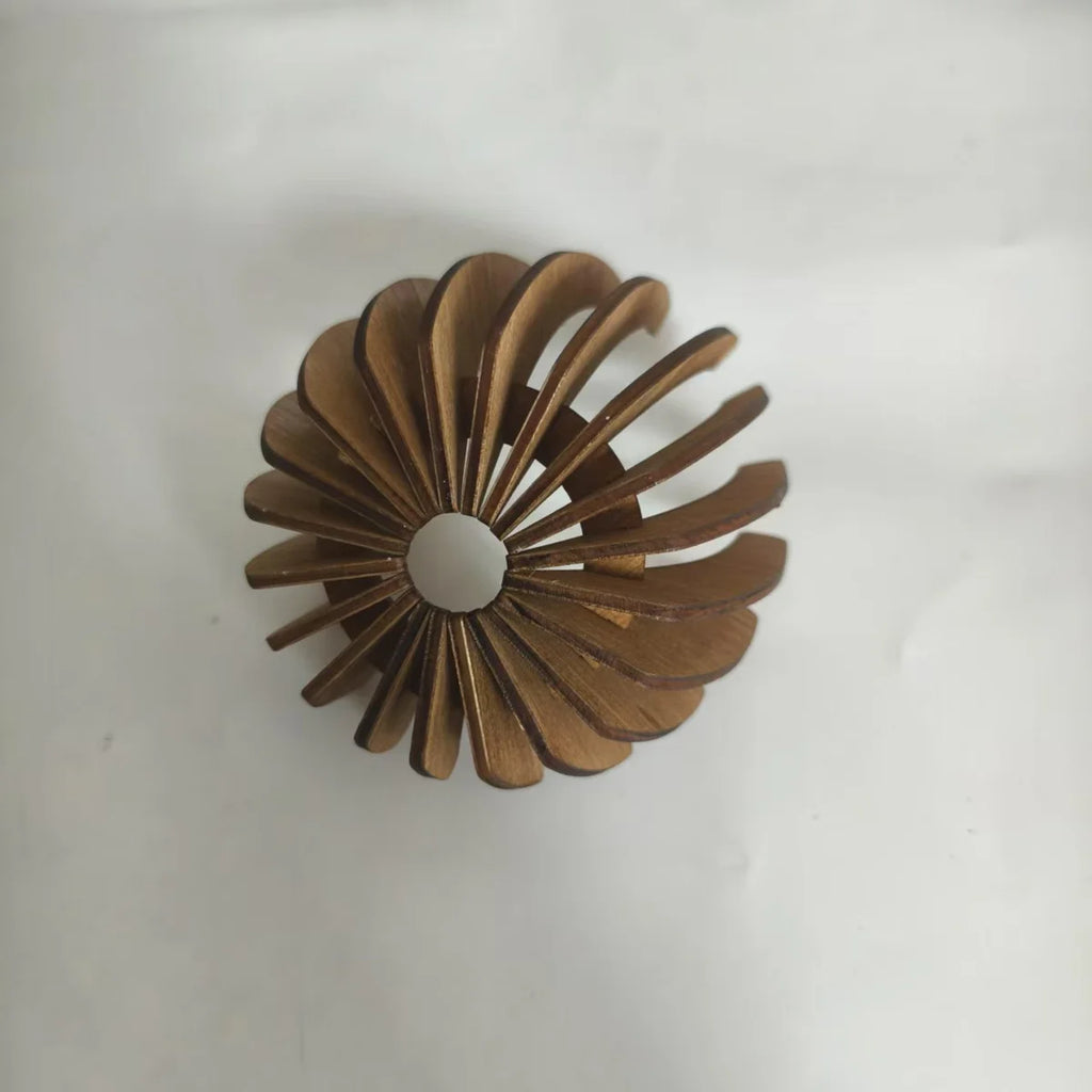 1Pc Hand-Assembled Lotus Candle Holder - Elegant Wooden Tea Light Centerpiece, Home Table Decor for Weddings, Christmas
