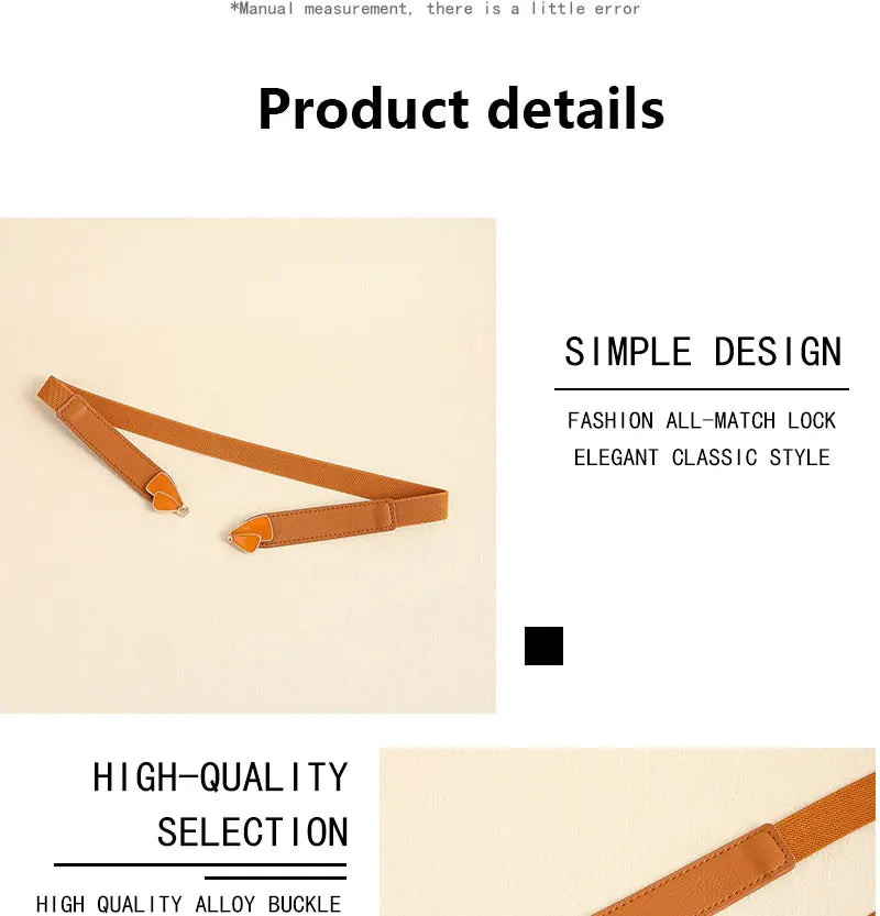 Women Skinny Belt for Dresses Ladies Fashion Elastic Belts Waist Band Cinch Waistband