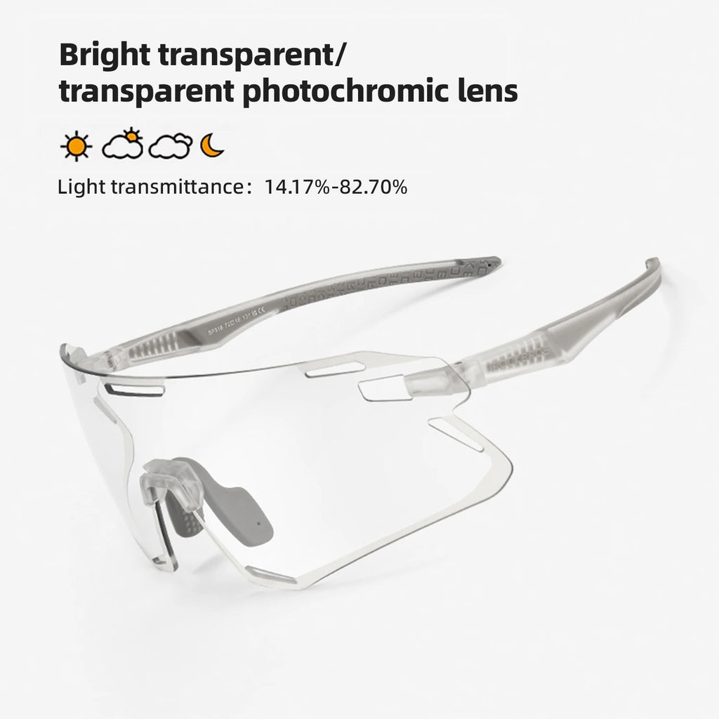 ROCKBROS Photochromic Cycling Glasses Bike Bicycle Glasses Sports Men's Sunglasses MTB Road Cycling Eyewear Protection Goggles