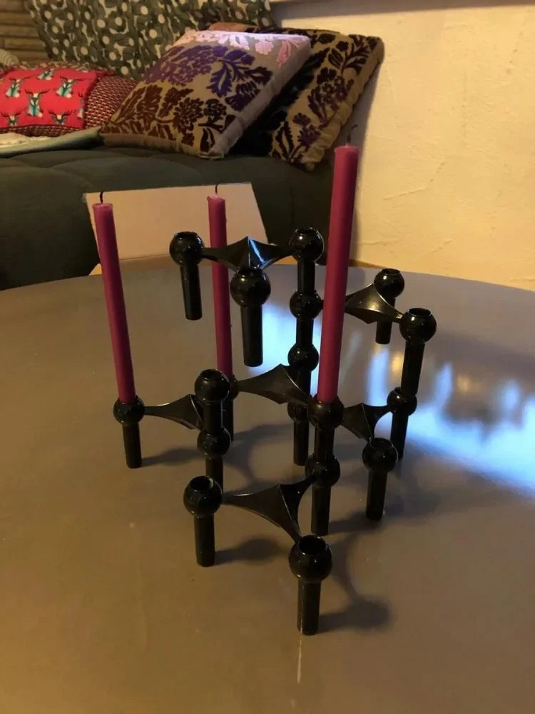 Metal Molecular Structure Candle Holder Nordic Silver Candlestick Centerpiece Living Room Decoration Gift Home Decore Candelabra
