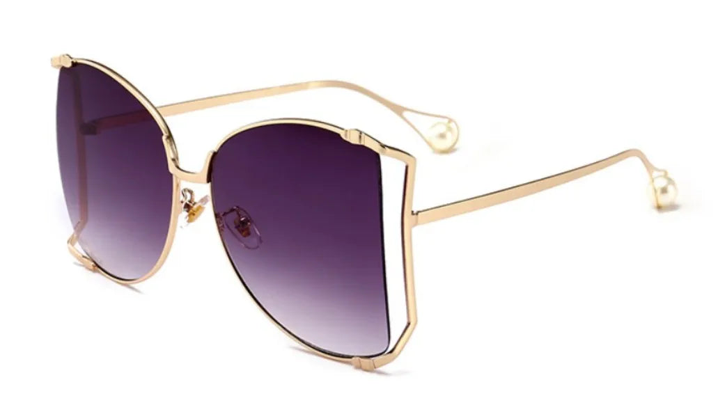 45476 Oversize Square Sunglasses Women Metal Frame Fashion Luxury Hollow Frame Brand Sunglasses Female Gradient Shades