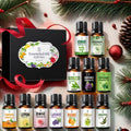 12pcs Skincare Essential Oil Set - Includes Lavender, Peppermint, Rose, Tea Tree, Orange, Lemon, etc. - Holiday Gift Set.