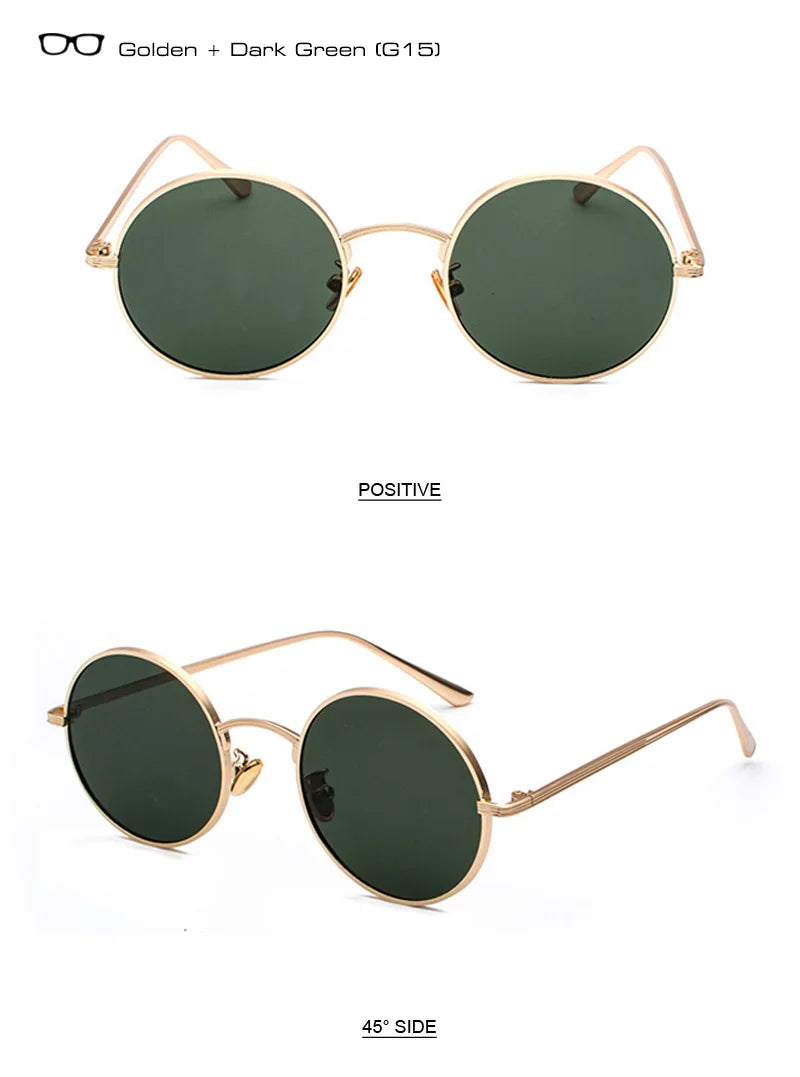 SHAUNA Super Round Women Sunglasses Brand Designer Fashion Men Dark Green Lens Shades UV400