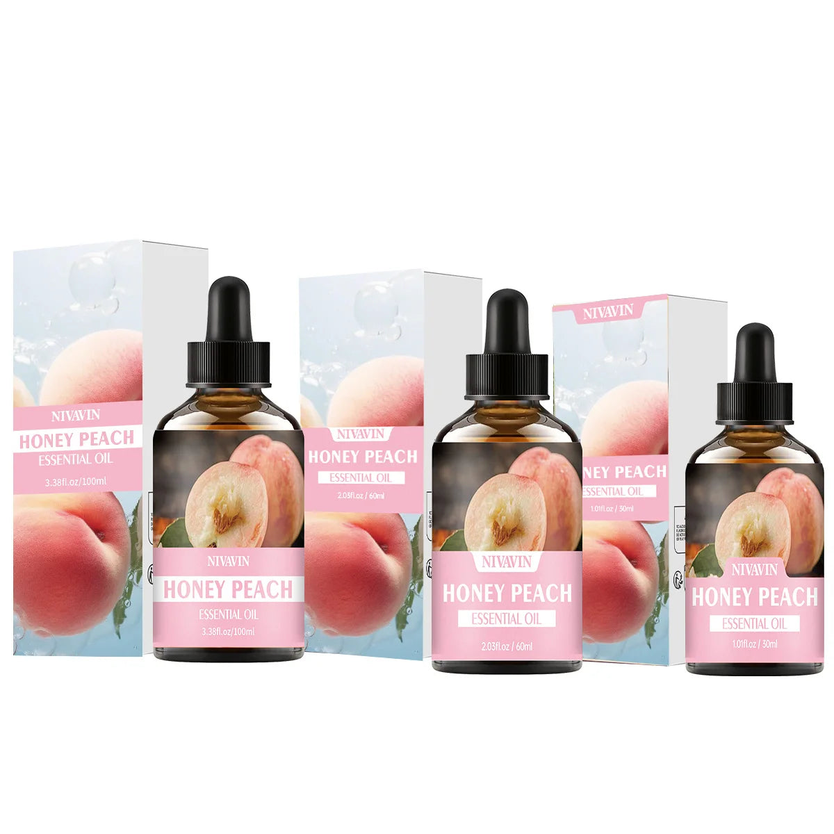 30ml/60ml/100ml peach essential oil is suitable for facial hydration, moisturizing, hair care, skin care, and perfume making