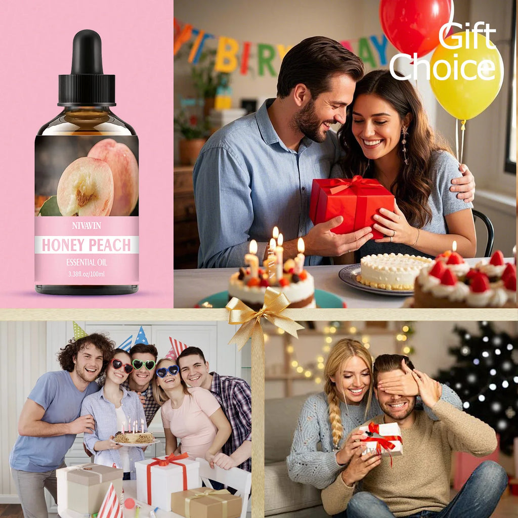 30ml/60ml/100ml peach essential oil is suitable for facial hydration, moisturizing, hair care, skin care, and perfume making
