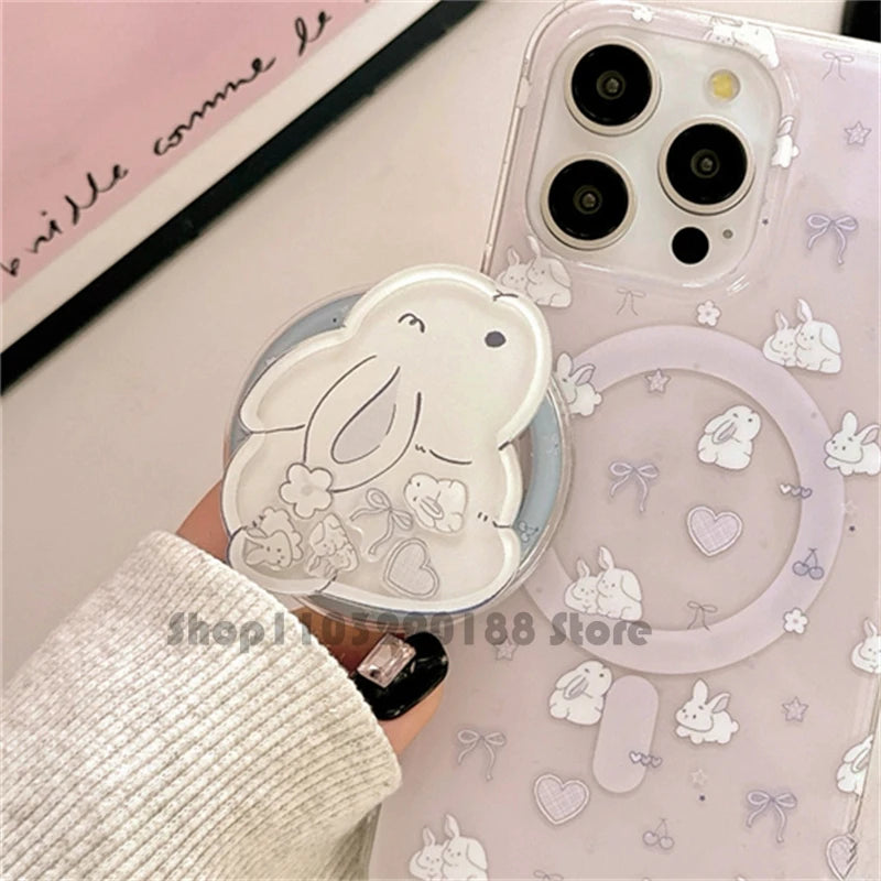 Korean Cute Rabbit Shake Magnetic Holder Phone Grip Tok Griptok Phone Stand Holder Support For iPhone For Pad Magsafe Smart Tok