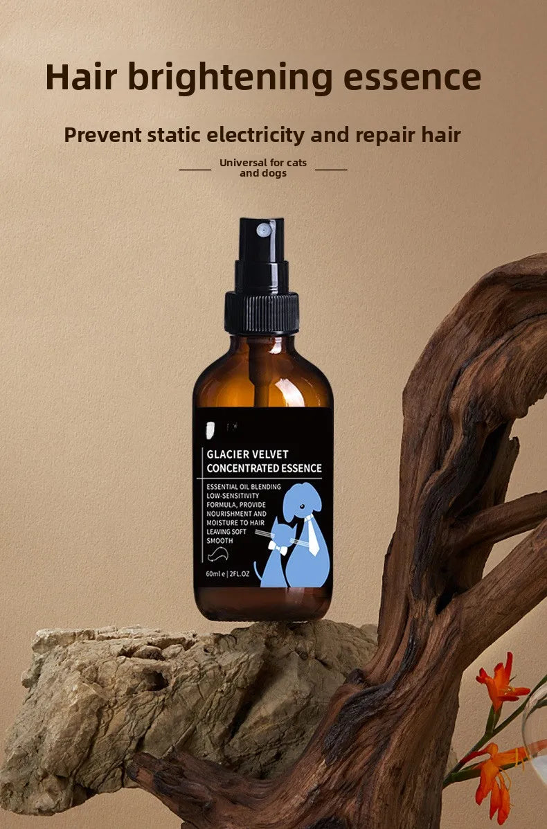 Pet Hair Care Spray Anti-Static Shiny No-Wash Detangling Essential Oil Deodorizing