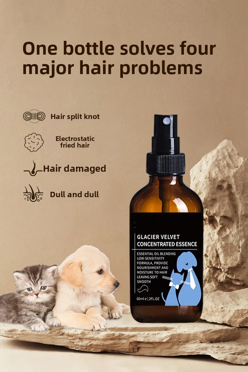 Pet Hair Care Spray Anti-Static Shiny No-Wash Detangling Essential Oil Deodorizing