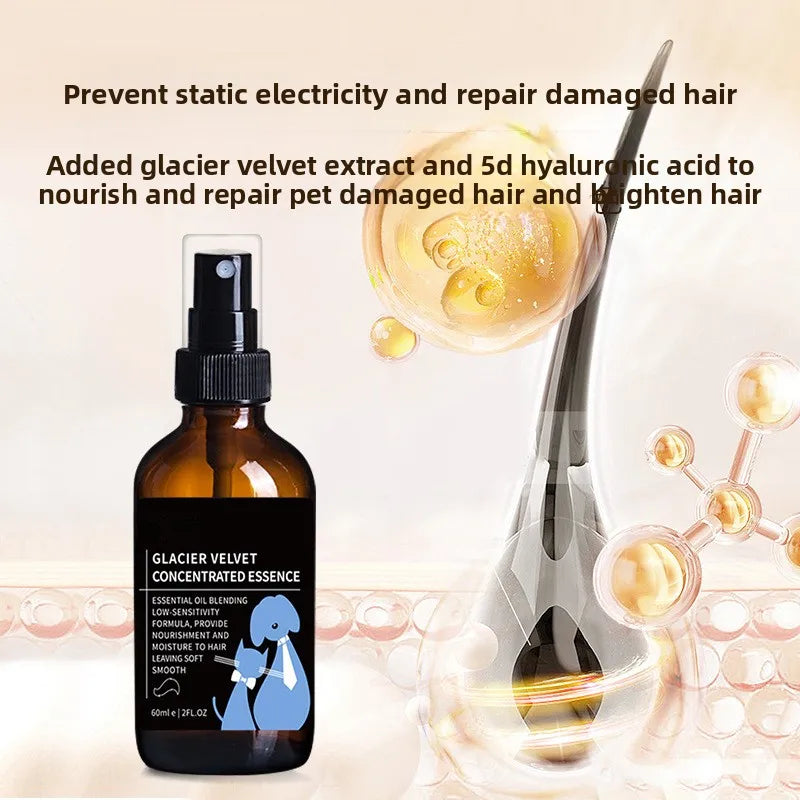 Pet Hair Care Spray Anti-Static Shiny No-Wash Detangling Essential Oil Deodorizing