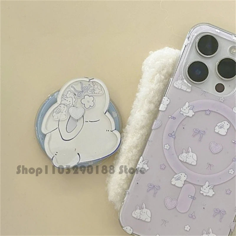 Korean Cute Rabbit Shake Magnetic Holder Phone Grip Tok Griptok Phone Stand Holder Support For iPhone For Pad Magsafe Smart Tok