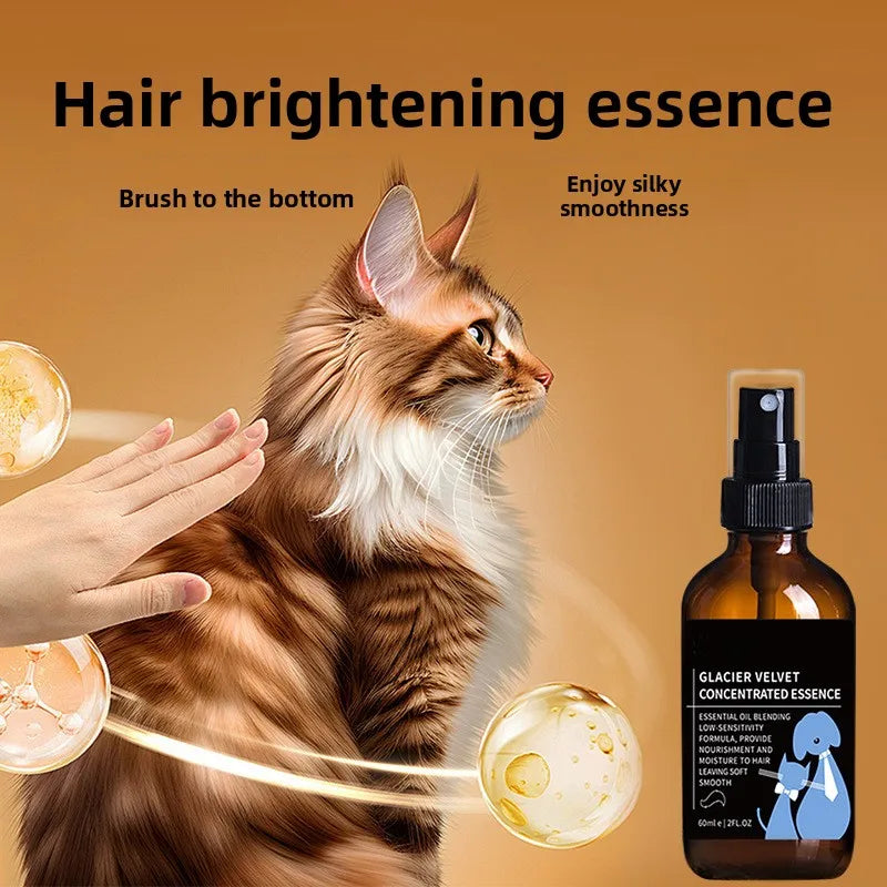 Pet Hair Care Spray Anti-Static Shiny No-Wash Detangling Essential Oil Deodorizing